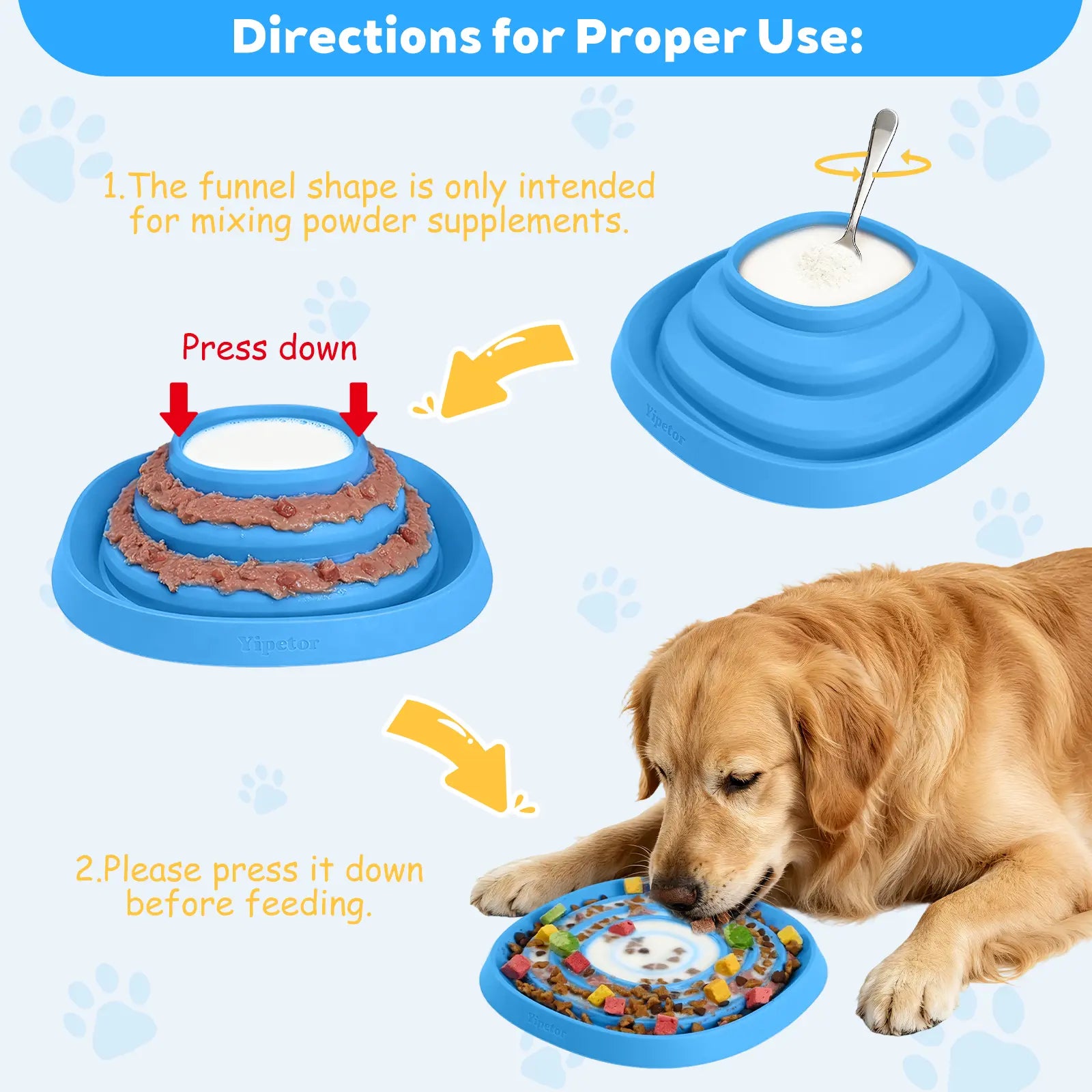 Yipetor Zen Disc: Professional Sensory Calming Tool for Dogs, Foldable Silicone Lick Mat and Slow Feeder, BPA Free, Dishwasher Safe, Reduces GDV Risk, Ideal for All Breeds