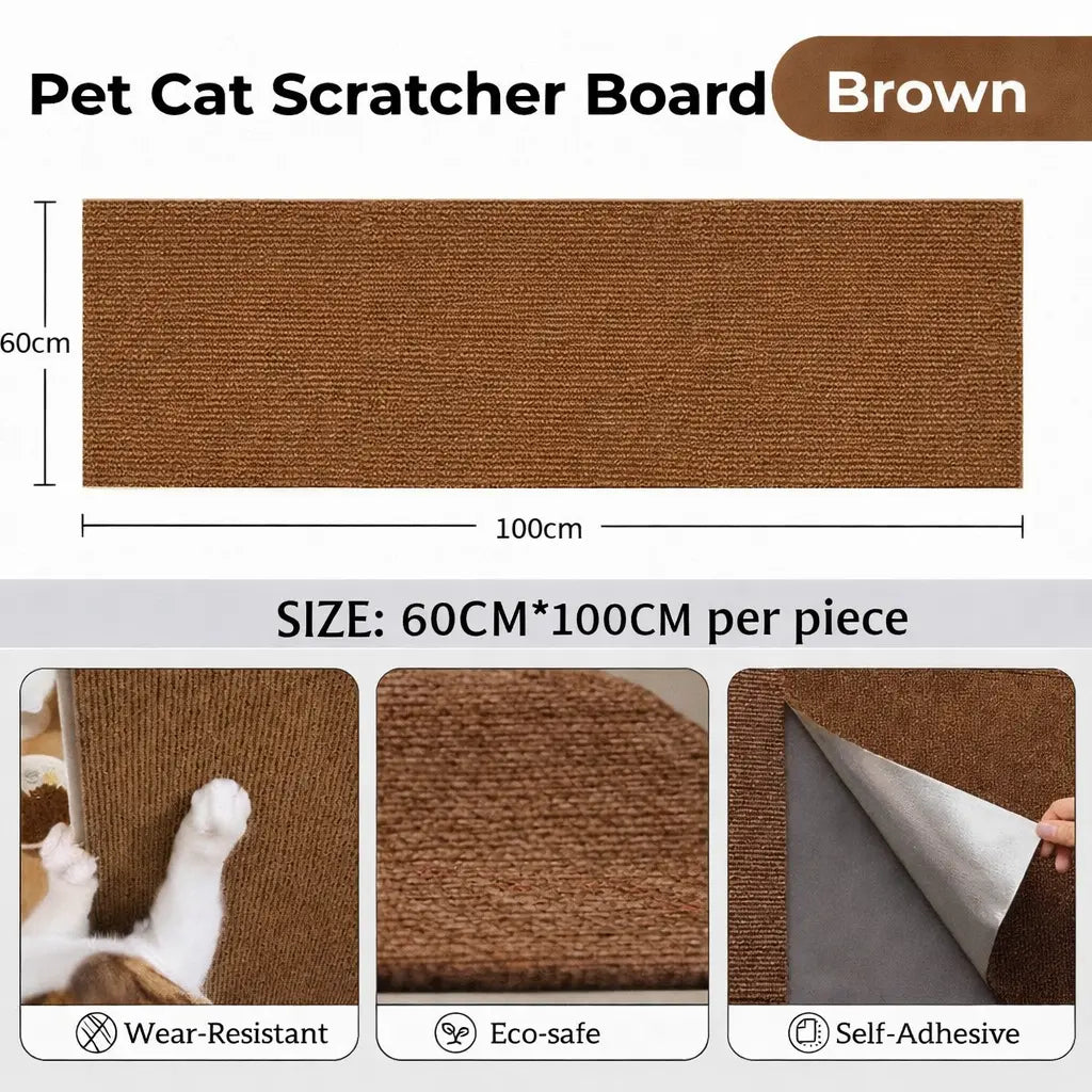 Terrapaw Cat Scratching Patches Anti-Scratch Deterrent Cuttable Wall Mounted Scratcher Mats for Indoor Furniture Pet Supplies Wear-Resistant Scratch Resistant Protector