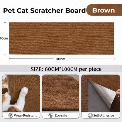 Terrapaw Cat Scratching Patches Anti-Scratch Deterrent Cuttable Wall Mounted Scratcher Mats for Indoor Furniture Pet Supplies Wear-Resistant Scratch Resistant Protector