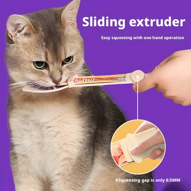 4-Pack Cat Feeding Squeeze Spoon for Wet Treats and Liquid Snacks