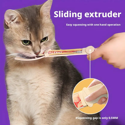 4-Pack Cat Feeding Squeeze Spoon for Wet Treats and Liquid Snacks