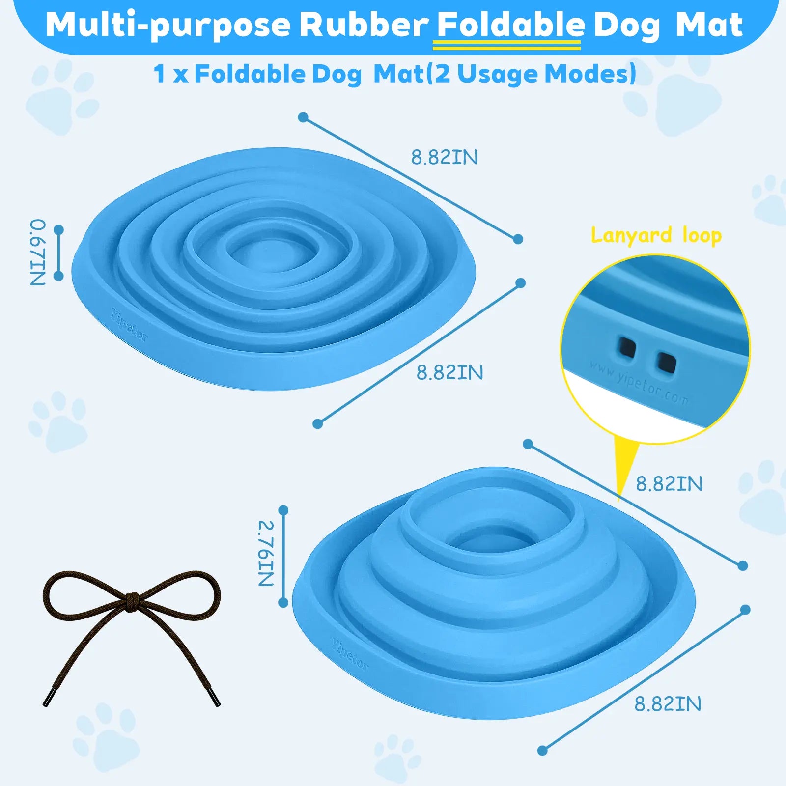 Yipetor Zen Disc: Professional Sensory Calming Tool for Dogs, Foldable Silicone Lick Mat and Slow Feeder, BPA Free, Dishwasher Safe, Reduces GDV Risk, Ideal for All Breeds