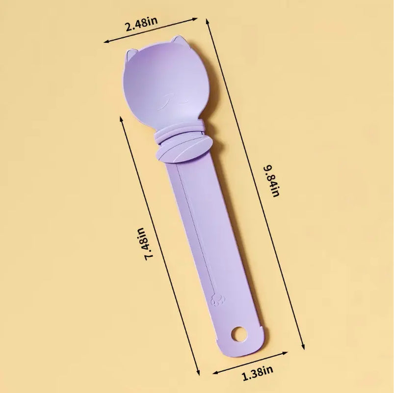 4-Pack Cat Feeding Squeeze Spoon for Wet Treats and Liquid Snacks