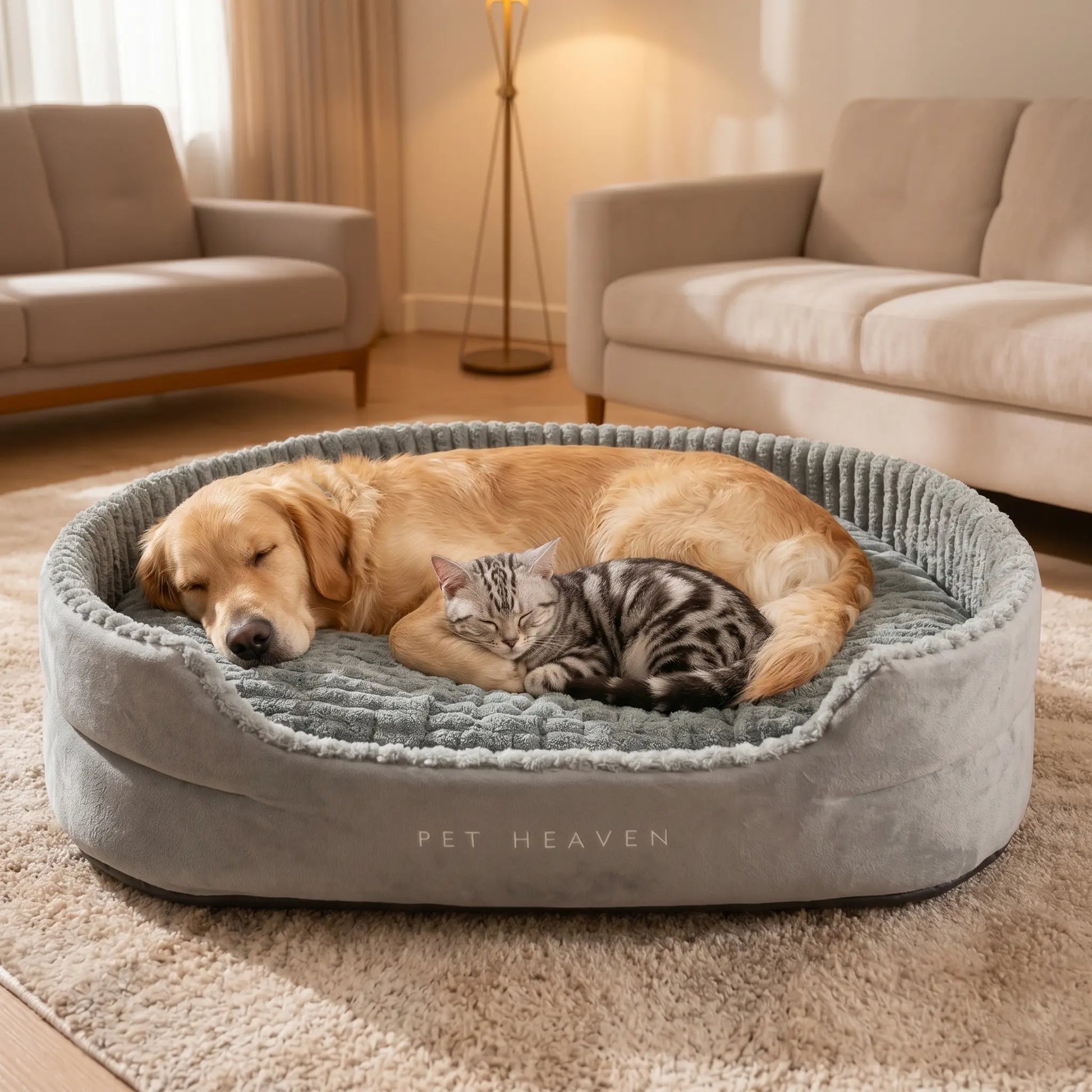 Comhoma Orthopedic Dog Bed & Cat Bed, 360° Bolstered Cuddler Pet Bed with Non-Slip Bottom, Granular Sponge Soft Washable Nest Bed for Small Medium Large Dogs & Cats, Multiple Sizes