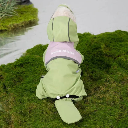 Hipipet Full Body Dog Raincoat – Waterproof 4-Legged Pet Rain Suit, Anti-Mud & Dirt Protection, Hooded Dog Rain Jacket for Small Medium Large Dogs, Outdoor Walking Rainwear