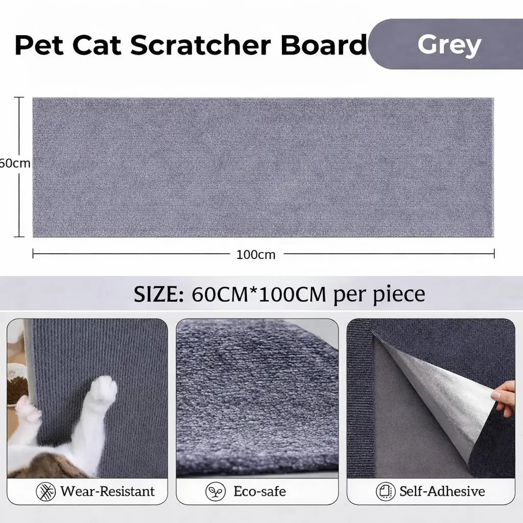 Terrapaw Cat Scratching Patches Anti-Scratch Deterrent Cuttable Wall Mounted Scratcher Mats for Indoor Furniture Pet Supplies Wear-Resistant Scratch Resistant Protector