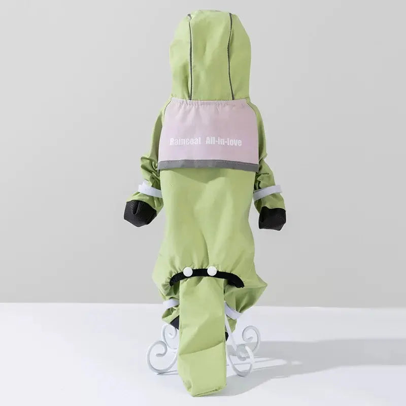 Hipipet Full Body Dog Raincoat – Waterproof 4-Legged Pet Rain Suit, Anti-Mud & Dirt Protection, Hooded Dog Rain Jacket for Small Medium Large Dogs, Outdoor Walking Rainwear