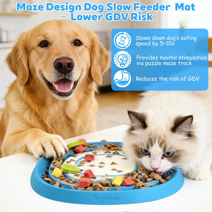 Yipetor Zen Disc: Professional Sensory Calming Tool for Dogs, Foldable Silicone Lick Mat and Slow Feeder, BPA Free, Dishwasher Safe, Reduces GDV Risk, Ideal for All Breeds