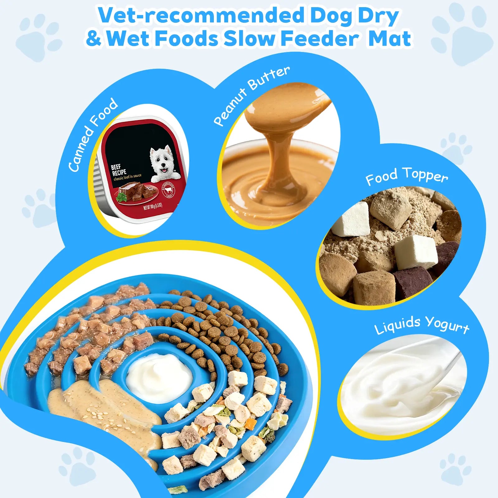 Yipetor Zen Disc: Professional Sensory Calming Tool for Dogs, Foldable Silicone Lick Mat and Slow Feeder, BPA Free, Dishwasher Safe, Reduces GDV Risk, Ideal for All Breeds