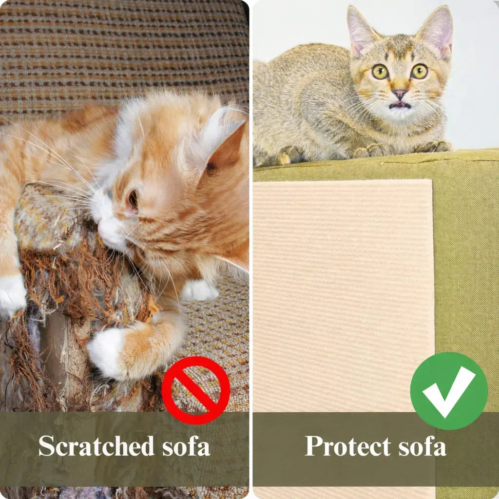 Terrapaw Cat Scratching Patches Anti-Scratch Deterrent Cuttable Wall Mounted Scratcher Mats for Indoor Furniture Pet Supplies Wear-Resistant Scratch Resistant Protector