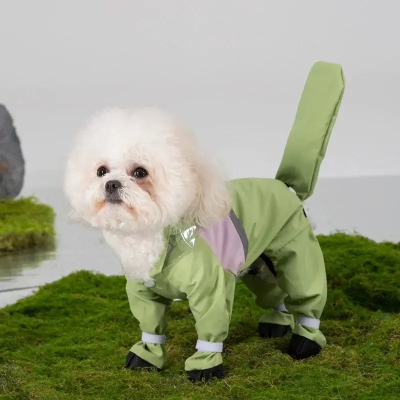 Hipipet Full Body Dog Raincoat – Waterproof 4-Legged Pet Rain Suit, Anti-Mud & Dirt Protection, Hooded Dog Rain Jacket for Small Medium Large Dogs, Outdoor Walking Rainwear